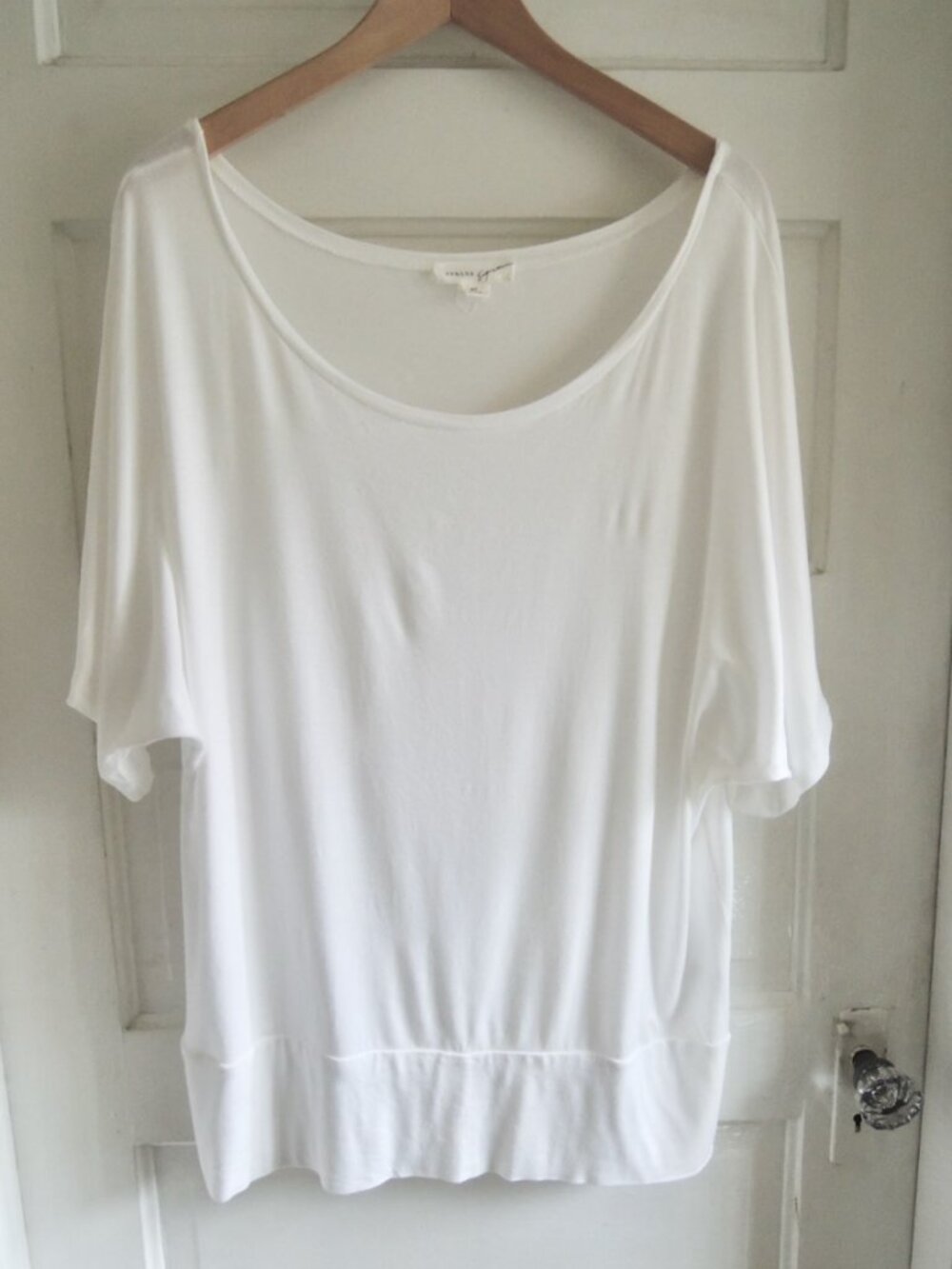 Zenana Signature White Flowy Rayon Dolman Sleeve Top 3X